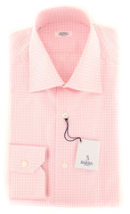 Barba Napoli Pink Plaid Shirt - Slim - 14.5/37 - (BND2U1101U10)