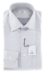Barba Napoli Gray Striped Shirt - Slim - 14.5/37 - (BND2U1958U10)
