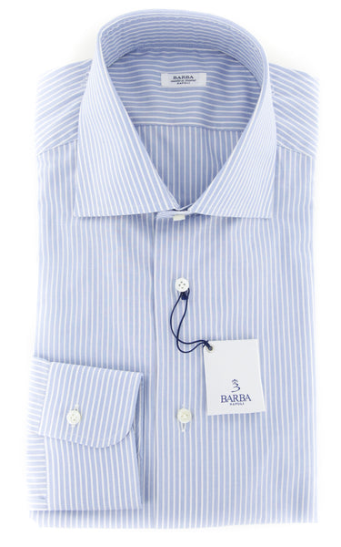 Barba Napoli Light Blue Striped Shirt - Slim - (D443714U63R) - Parent