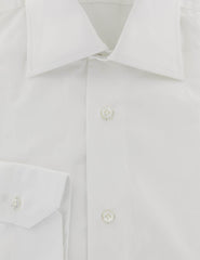 Barba Napoli White Solid Cotton Shirt - Full - (824) - Parent