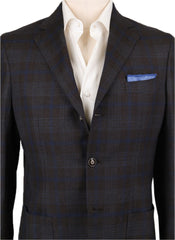 Barba Napoli Dark Brown Wool Plaid Sportcoat - (BNGULELLO45297612) - Parent