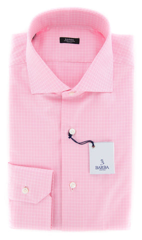 Barba Napoli Pink Shirt - 16.5 US / 42 EU