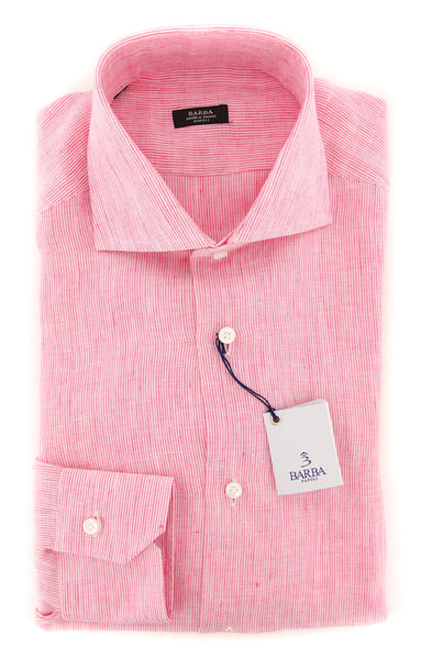 Barba Napoli Pink Striped Shirt - Extra Slim - (I12465017U) - Parent