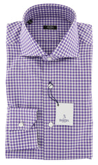 Barba Napoli Purple Check Shirt - Extra Slim - 14.5/37 - (833)