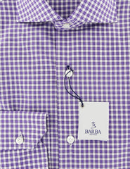 Barba Napoli Purple Check Shirt - Extra Slim - (833) - Parent