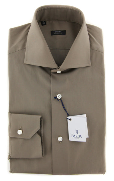 Barba Napoli Brown Solid Shirt - Extra Slim - (380812U13T) - Parent