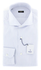 Barba Napoli Light Blue Striped Shirt - Extra Slim - 15/38 (I153642U13R)