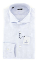 Barba Napoli Light Blue Check Shirt - Extra Slim - 17.5/44 - (I1U01943U13R)