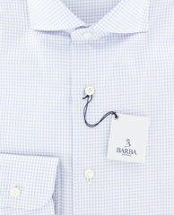 Barba Napoli Light Blue Check Shirt - Extra Slim - (I1U01943U13R) - Parent