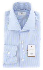 Barba Napoli Light Blue Striped Shirt -Extra Slim - 15/38 (LI491318U47R)