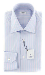 Barba Napoli Light Blue Striped Shirt - Slim - 14.5/37 - (BNSHRTBLUX140)