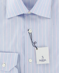 Barba Napoli Light Blue Striped Shirt - Slim - (BNSHRTBLUX140) - Parent