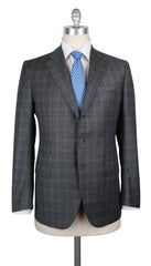 $6925 Cesare Attolini Gray Wool Window Pane Suit - 42/52 - (CA829269)