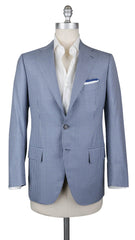 Cesare Attolini Blue Wool Blend Micro-Check Sportcoat - (208) - Parent