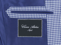 Cesare Attolini Blue Wool Blend Micro-Check Sportcoat - (208) - Parent