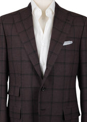 Cesare Attolini Dark Brown Wool Window Pane Sportcoat - (204) - Parent