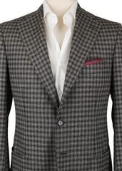 Cesare Attolini Dark Brown Wool Check Sportcoat - (205) - Parent