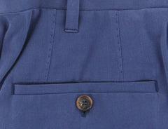 Cesare Attolini Navy Blue Solid Cotton Blend Pants - Slim - (781) - Parent