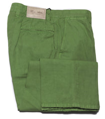 Cesare Attolini Green Solid Cotton Pants - Slim - 31/47 - (CA328232)