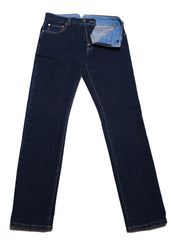 $925 Cesare Attolini Blue Solid Jeans - Slim - (JC710248) - Parent