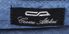 $925 Cesare Attolini Blue Solid Jeans - Slim - (JC710248) - Parent