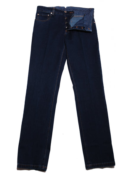 Cesare Attolini Denim Blue Solid Jeans - Slim - (1174) - Parent