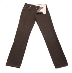 Cesare Attolini Brown Solid Jeans - Slim - (1099) - Parent