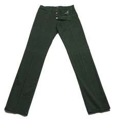 Cesare Attolini Green Solid Cotton Pants - Slim - 34/50 - (1041)