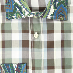 Etro Green Check Cotton Shirt - Extra Slim - 15.5/39 - (ML)