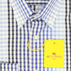 Etro Blue Plaid Cotton Blend Shirt - Extra Slim - 15/38 - (LP)