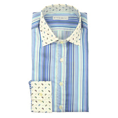 Etro Blue Striped Cotton Shirt - Slim - (L0) - Parent