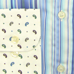 Etro Blue Striped Cotton Shirt - Slim - (L0) - Parent