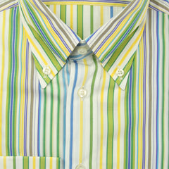 Etro Green Striped Cotton Shirt - Extra Slim - 15/38 - (LZ)