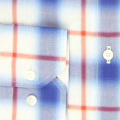 Etro Blue Window Pane Cotton Shirt - Extra Slim - (L1) - Parent