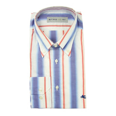 Etro Blue Striped Cotton Shirt - Extra Slim - 15.5/39 - (LQ)