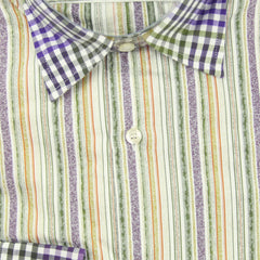Etro Green Striped Cotton Shirt - Extra Slim - (MO) - Parent