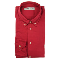 Etro Red Solid Cotton Shirt - Slim - M US/M EU - (MQ)