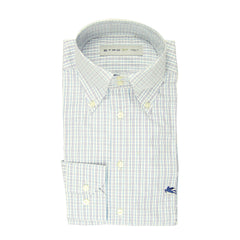 Etro Blue Plaid Cotton Shirt - Extra Slim - 15/38 - (LN)