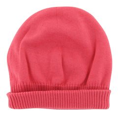 Fiori Di Lusso Pink Solid Cashmere Blend Beanie - One Size - (896)