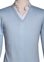 Fiori Di Lusso Light Blue Solid Cotton V Neck - (1803) - Parent