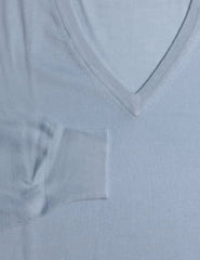 Fiori Di Lusso Light Blue Solid Cotton V Neck - (1803) - Parent