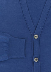 Fiori Di Lusso Blue Cashmere Blend V-Neck Cardigan - (719) - Parent