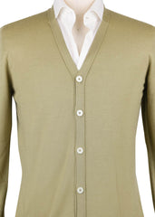 Fiori Di Lusso Beige Cashmere Blend V-Neck Cardigan - (727) - Parent