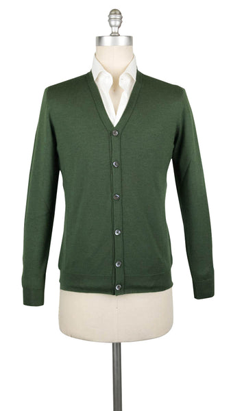 Fiori Di Lusso Green Cashmere Blend V-Neck Cardigan - (733) - Parent