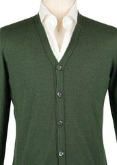Fiori Di Lusso Green Cashmere Blend V-Neck Cardigan - (733) - Parent