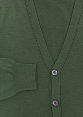 Fiori Di Lusso Green Cashmere Blend V-Neck Cardigan - (733) - Parent