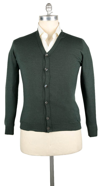 Fiori Di Lusso Dark Green Cashmere Blend Cardigan - (718) - Parent