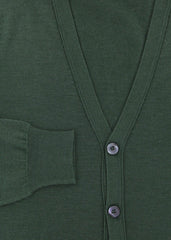 Fiori Di Lusso Dark Green Cashmere Blend V-Neck Cardigan - (718) - Parent