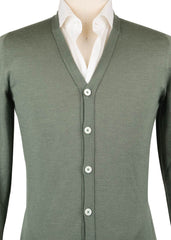 Fiori Di Lusso Olive Green Cashmere Blend Cardigan - (731) - Parent