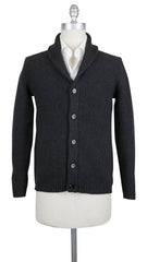 Fiori Di Lusso Dark Gray Wool Shawl Sweater - (779) - Parent